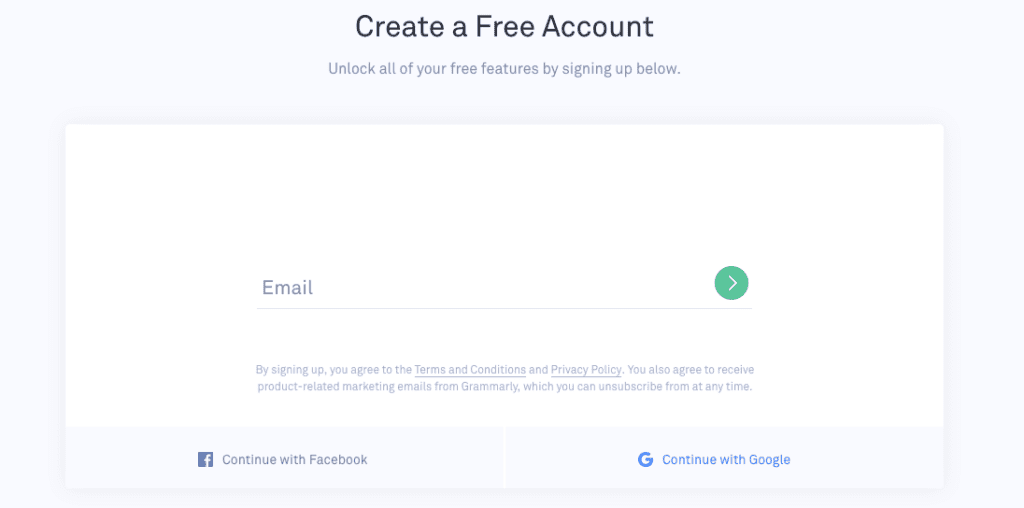 How to create free account Grammarly